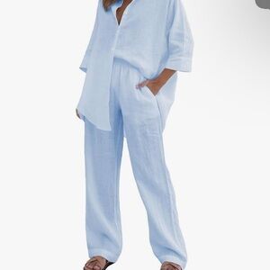 Baby blue woman’s matching lounge set